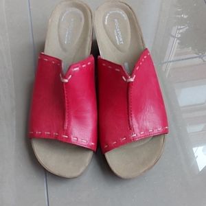 Rockport leather wedge slides